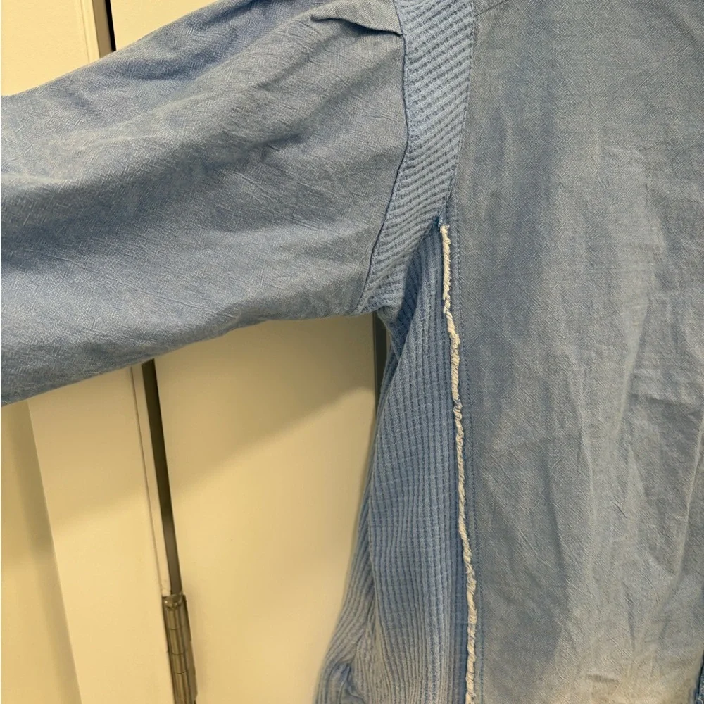 We The Free Cool and Clean Oversized Solid  Waffle Knit Button Down Size Small - Picture 10 of 16